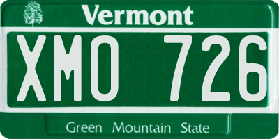 VT license plate XMO726
