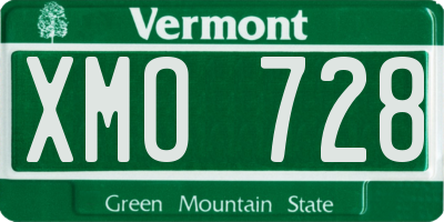 VT license plate XMO728