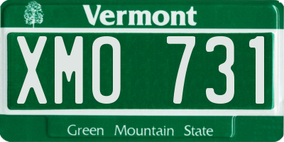 VT license plate XMO731
