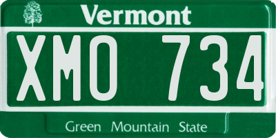 VT license plate XMO734