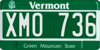 VT license plate XMO736
