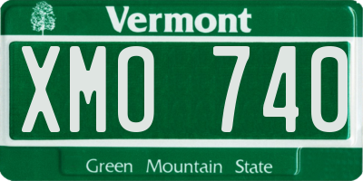 VT license plate XMO740