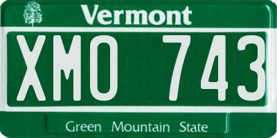 VT license plate XMO743