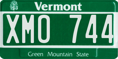 VT license plate XMO744