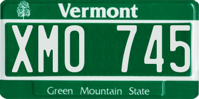 VT license plate XMO745