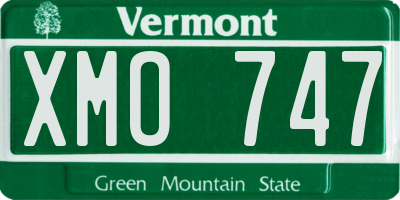 VT license plate XMO747