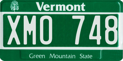 VT license plate XMO748