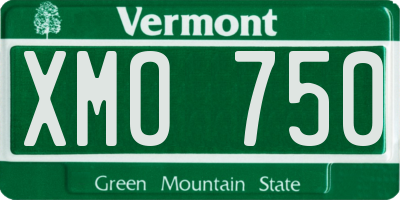 VT license plate XMO750