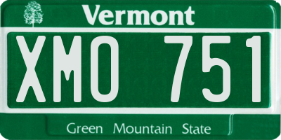 VT license plate XMO751