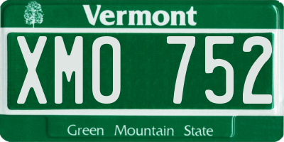 VT license plate XMO752
