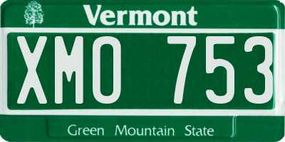 VT license plate XMO753