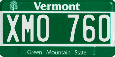 VT license plate XMO760