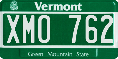 VT license plate XMO762