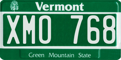 VT license plate XMO768