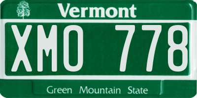 VT license plate XMO778