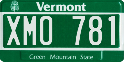 VT license plate XMO781
