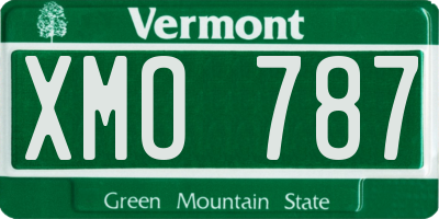 VT license plate XMO787