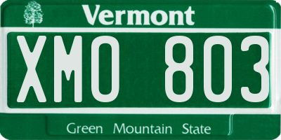 VT license plate XMO803