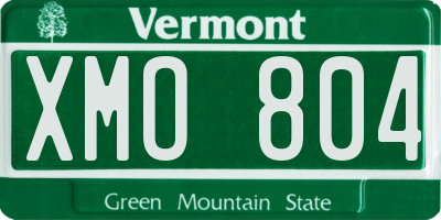 VT license plate XMO804