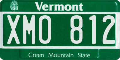 VT license plate XMO812