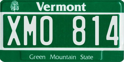 VT license plate XMO814