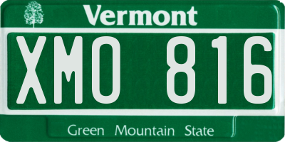 VT license plate XMO816