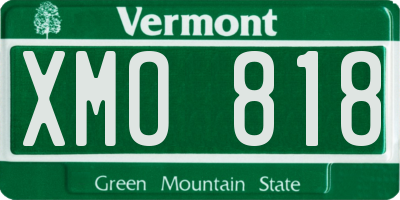 VT license plate XMO818
