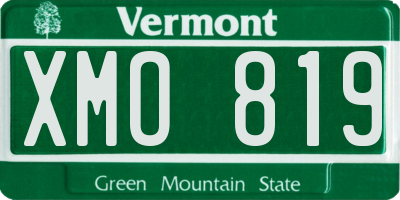 VT license plate XMO819
