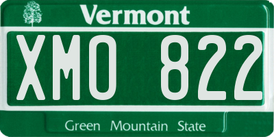 VT license plate XMO822
