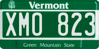 VT license plate XMO823
