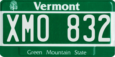 VT license plate XMO832