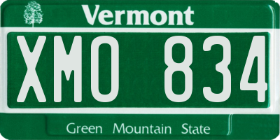 VT license plate XMO834