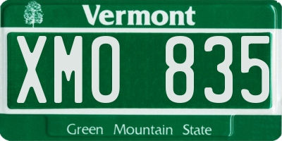 VT license plate XMO835