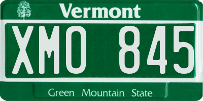 VT license plate XMO845