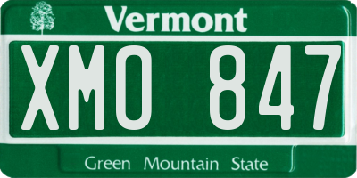VT license plate XMO847