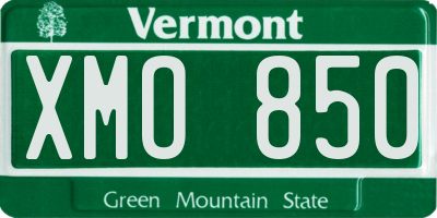VT license plate XMO850