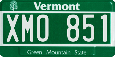VT license plate XMO851