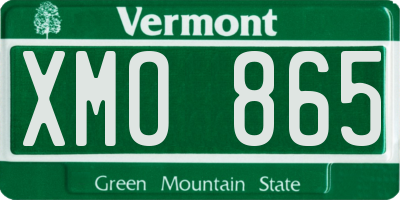 VT license plate XMO865