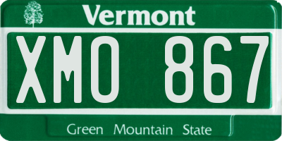 VT license plate XMO867