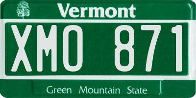 VT license plate XMO871