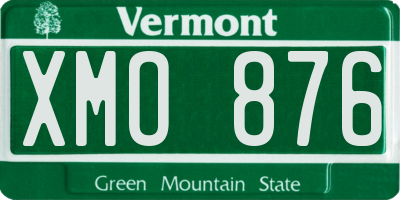 VT license plate XMO876
