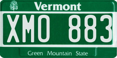 VT license plate XMO883