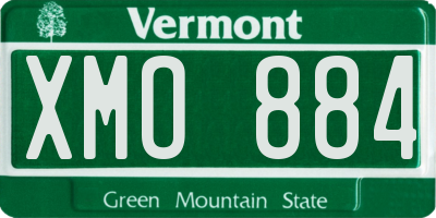 VT license plate XMO884