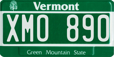 VT license plate XMO890