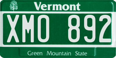 VT license plate XMO892