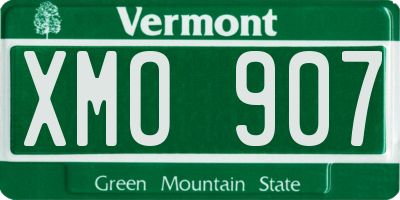 VT license plate XMO907