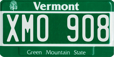 VT license plate XMO908