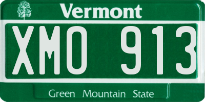 VT license plate XMO913