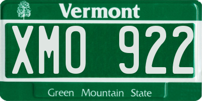 VT license plate XMO922