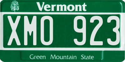 VT license plate XMO923